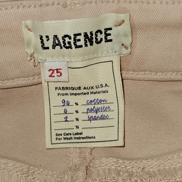 L'AGENCE Margot High-rise Petal Light Rose Gold Foil Ankle Skinny Jeans size 25 - Picture 10 of 11